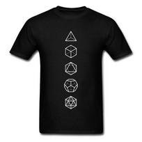 Funny Shapes Math Proportion The Big Bang Theory Science T Shirt Platonic Solids Sacred Geometric T-Shirt Women Unisex Clothing Harajuku XXXL juoda