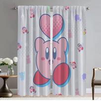 Kirbys Curtains Child Room Shades Tulle for Bedroom Blackout Curtain Partition Home Interior Curtains 2 Pieces Living Kitchen W50xH70cmx2pcs-CL