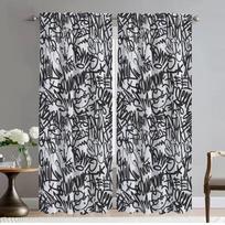 Langų užuolaida kambariui 2 paneliai grafiti meno tiulis miegamajam elegantiškos kambario užuolaidos atspalviai Helovino dekoracija pertvara vaikas W50xH70cmx2pcs-CL