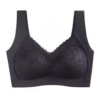 Latekso besiūliai grožio apatiniai apatiniai moterims be plieninių žiedų ir nėrinių Sexy Bra Yoga Sports Tank Liemenėlė M juoda
