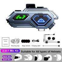 1/2Pcs Bluetooth Motorcycle Intercom Helmet Headset Wireless Interphone Rider Riding Intercomunicador Waterproof Handsfree Call gray