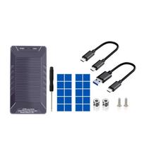 M.2 NVMe A SSD korpusas, 2 palaikomi diskai aliuminio lydinio USB3.2 M.2 SSD dėklas, skirtas 2230/2242/2260/2280 SSD diskams gray