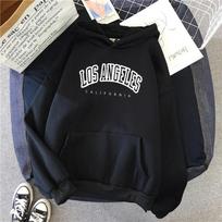 Los Angeles California City Letter Print Oversize Hoodies Hoody for Women Warm Sweatshirt Casual Street Clothes Top Hoodies & Sweatshirts Women’s S black