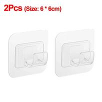 Strong Curtain Rod Holders Self-Adhesive Hooks Bathroom Shower Rod Brackets Fixed Clip Home Closet Clothes Rails Hanging Rack white