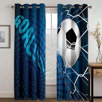 Soccer Football Sports Lovers Room Decorative Curtains 2 Panel Boys Girls Bedroom Living Room Den Window Decorative Curtains W60H60(CM)x2pcs&HOOK