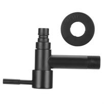 G1/2in Black Stainless Steel Washing Machine Faucet Single Cold Sink Faucet Water TapBlack Short black
