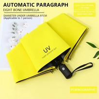 Umbrella Sunscreen Cartoon Sunny Rainy Automatic Folding Student Portable Parasol Shade Accessory Outdoor Gear geltona