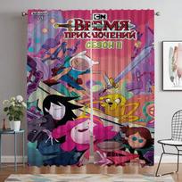 Adventure Time Kitchen Curtains for Living Room Curtain Halloween Decoration Home Interior Curtains 2 Pieces Shades Partition W50xH70cmx2pcs-CL blue