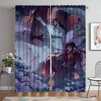 Blackout Curtain for Room 2 Panel Mo Dao Zu Shi Anti-mosquito Curtains Tulle for Bedroom Halloween Decoration Shades Partition W50xH70cmx2pcs-CL