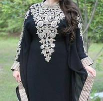 Black Stylish New Moroccan Dubai Kaftan farasha Abaya Dress Fancy Long Gown XS juoda