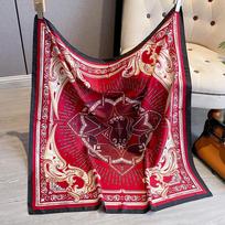 90*90cm Šilkinės skaros Moterims Raštuotas Tvilo Kvadratinis Galvos Hidžabas Ponios Prabangus Šalis Bandana Moteriškas Šalikas Šifono Apsiaustas Foulard Juostelė red