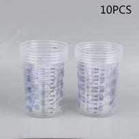 10/50 vnt. Dažų maišymo kalibruotas puodelis Plastikiniai dažų maišymo puodeliai 600 ml Maišymo indai 50PCS white