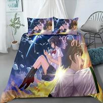 phechion Anime Your Name 3D Print Bedding Set Duvet Covers Pillowcases One Piece Comforter Bedding Sets Bedclothes Bed K214 70x133cm 2pcs blue
