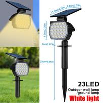 23LED Saulės prožektoriai lauko vandeniui atsparūs reguliuojami kraštovaizdžio prožektoriai saulės energija varomi prožektoriai sodui sienai takui 1pc beige
