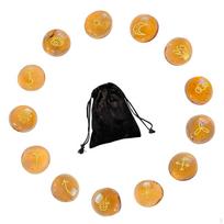 13 Pieces Runes Set Witch Supplies Drawstring Bag Gift Elder Rune