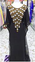 New Kaftan Maxi Dubai Farasha Moroccan Dress Fancy Stylish Black Gown Abaya Long XS juoda