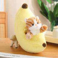 Animacinis avokadas bananas braškė morka katė pliušinis žaislas miela vaisių kačiuko pagalvė iškamša palydovė lėlė kambario dekoras gimtadienio dovana 35cm