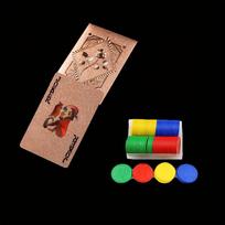 1 deck of cards and 50 round game props, rose gold foil PET plastic playing cards, waterproof and wear-resistant playing cards Pack of 2 beige