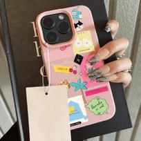Telefono dėklas, skirtas „iPhone 11 13 XR XS Max“ dėklas iPhone 16 Pro Max rožinė