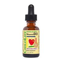 Vitaminas D3 Natūralaus uogų skonio, 1 fl oz