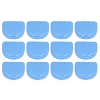 12 vnt. Protezų dėžutė Plastikinė Danties Ortodontinis Retaineris Kompaktiškas Laikymo Dėklas white