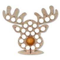Wooden Christmas Frame Advent Calendar Empty DIY Refillable Unfinished Chocolate Rack Ornament Miniature Gift gray