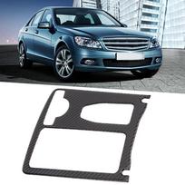 Carbon Fiber Water Cup Holder Trim Cover fit for Mercedes Benz C class w204 0713 black