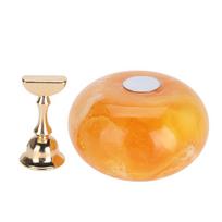 Manicure Display Practice Stand Shelf Nail Art Tip Holders Magnetic Golden Base Chrysophoron