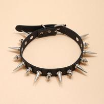 Long Spike Choker Punk dirbtinės odos apykaklės gotikinio stiliaus karolių priedai juoda