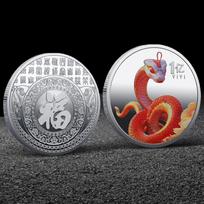 2025 Metai Gyvatės Proginės Monetos Kinų Zodiako Medaliai 3D Reljefinės Monetos Kolekcionuojamos Metų Monetos 1 vnt. AVE sidabras