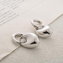 Luxury Clip-On Arch Earrings - Triomphe Inspired Gold-Tone Personalized Jewellery for Women's Fashion Gifts white