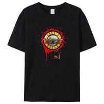 Summer Women Unisex T-shirts Guns N Roses Printed New T-Shirt Cotton Hard Rock Band Women Unisex Tee Hip Hop Music Clothing 4XL juoda