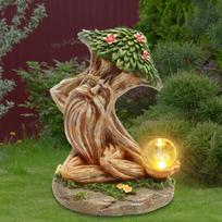 New Outdoor Solar Garden Lamp Old Man Resin Statue Crafts Balcony Outdoor Garden Garden Lamp Home Decoration Accessories angel brown