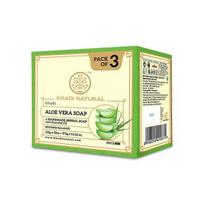 Khadi Natural Aloe Vera Soap|Natural Handmade Soap|Herbal Bathing Soap For Healthy Skin|Natural Soap With Essential Oils||Pack Of 3|(125Gm*3) (375Gm)