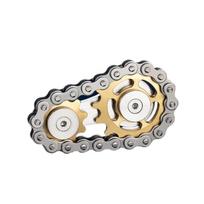 Metalinė grandinė pavara Fidget Spinner žaislai suaugusiems EDC pirštų galiukų giroskopas Antistresinis žaislas Stresui malšinti biure Pirštų giroskopas Žaislas Dovana auksas