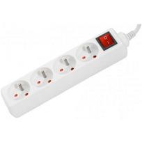 Multiprise - Blanche - 4 prises - Interrupteur - 0,80 m - Intérieur - Plastique balta