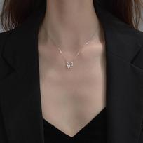 Hollow Butterfly Necklace With Zircon Shining Animal Choker Party Gift For Ladies  Jewelry sidabras
