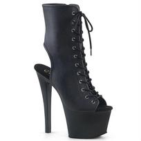 Sexy Fish Mouth Lace-up High Pole Dance Nightclub Thin Heel 17cm Low Tube Short Boots Super High Heels Women's Waterproof Table YKC 34 juoda