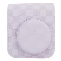 for Mini 12 Camera Protective Case Vintage Checkerboard Plaid Portable Travel Storage Cover Bag violetinė
