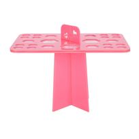 26 Hole Makeup Brush Drying Rack Organizer Cosmetic Brush Display Stand Shelf Tool pink