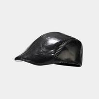 Hats Men's and Women's PU Leather Berets Simple and Versatile Forward Work Clothes Duck Tongue Hats