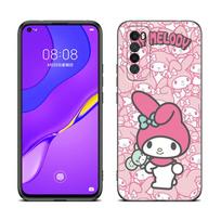 Cute My Melody Black Silicone Phone Case For Huawei Nova 8 9 10 SE 11 Ultra 12 Pro 7i 8i 11i 11E Y70 Plus Y60 Y61 Y71 Y90 Y91 Huawei Nova 10 pink