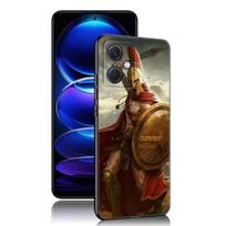 Spartan Black Silicone Phone Case For Xiaomi Redmi Note 10 11 11S 12 13 4G 8 9 11T Pro 5G Plus 8T 9S 10S 12S Redmi Note 12 4G blue