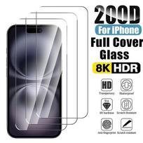 3pcs HD Tempered Glass for IPhone 16 15 14 13 12 11 Pro Max Screen Protector for IPhone 7 8 Plus SE XS XR Protective Glass iphone 11 gryna
