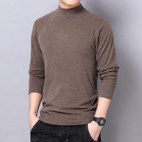 Men's Double-Sided German Velvet Long-Sleeve High-Collar Thermal Tee XL