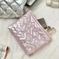 Korean PU Love Clutch Bag Women's Cosmetic Bag Makeup Pouch Skincare Products Storage Bag Coin Purse Travel Cosmetic Organizer