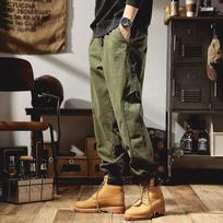 Hong Kong Yuppie Green Tactical Overalls - Men's British Military Style Cuffed Pants for Autumn/Winter M žalia