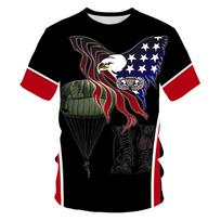 Street fashion 3D Condor print short sleeve men's T-shirt, loose and breathable crewneck men's casual T-shirt S