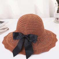 Ladies' Hat, Summer Sun Shading and Sun Protection Hat, Foldable Large Brim, Fashionable Sun Hat for Households Caramel