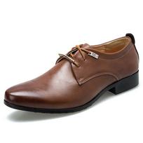 Holfredterse Plus Size 38-47 Formal Men Business Leather Office Wide Fit Party Lace Up Casual Wedding Pointed Toe Shoes 16-1961 43 brown